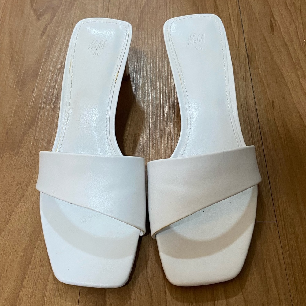 H&M open toe heeled mules